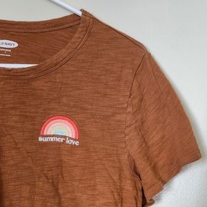 Summer Rust Rainbow Embroidery Tee